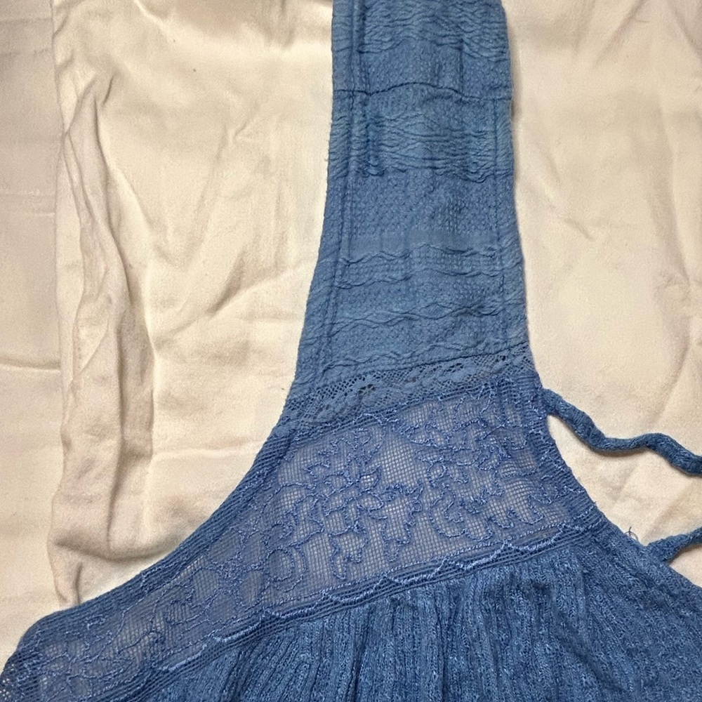 EUC Lucky Brand cornflower blue feminine lace Sleeveless Top Blouse tank sz 1X - Picture 5 of 13